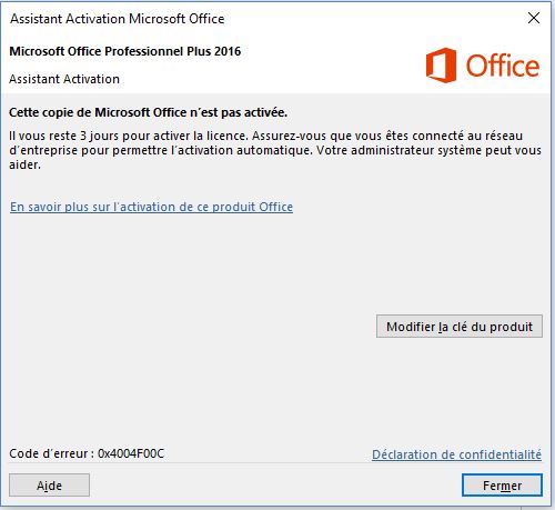 code erreur 0x4004F00C - Communauté Microsoft