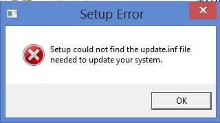 Setup could not find the update.inf file when installing - Microsoft ...