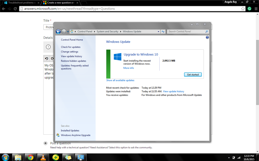 Problems Updating Windows 7 In Preparation To Windows 10 Upgrade ...