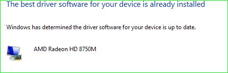 AMD Radeon HD 8750M stooped working in Windows 8.1