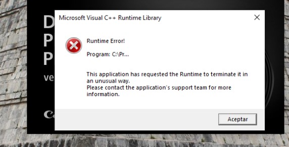 Microsoft visual c runtime library ошибка r6016