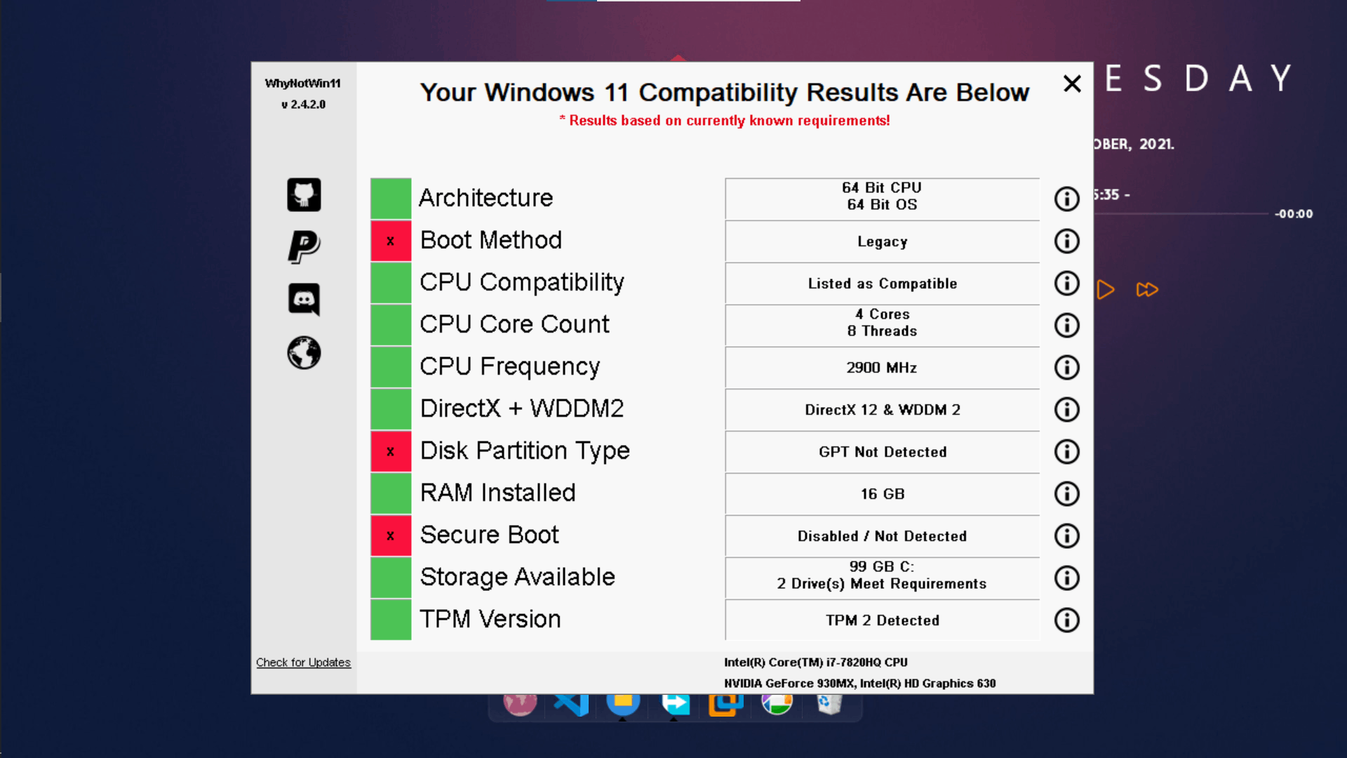 Why Dell latitude 5480 is not supported for windows 11 upgrade