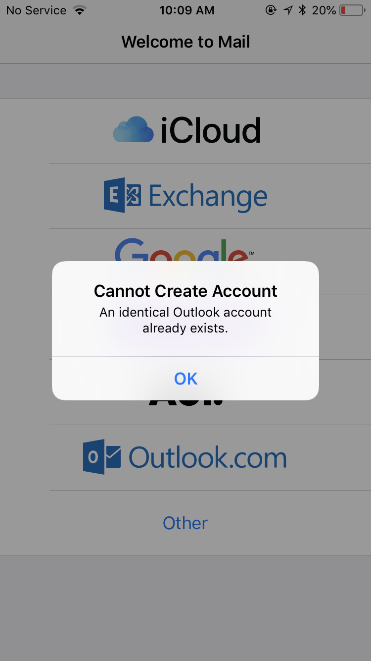 why can t i log into my outlook email on my iphone