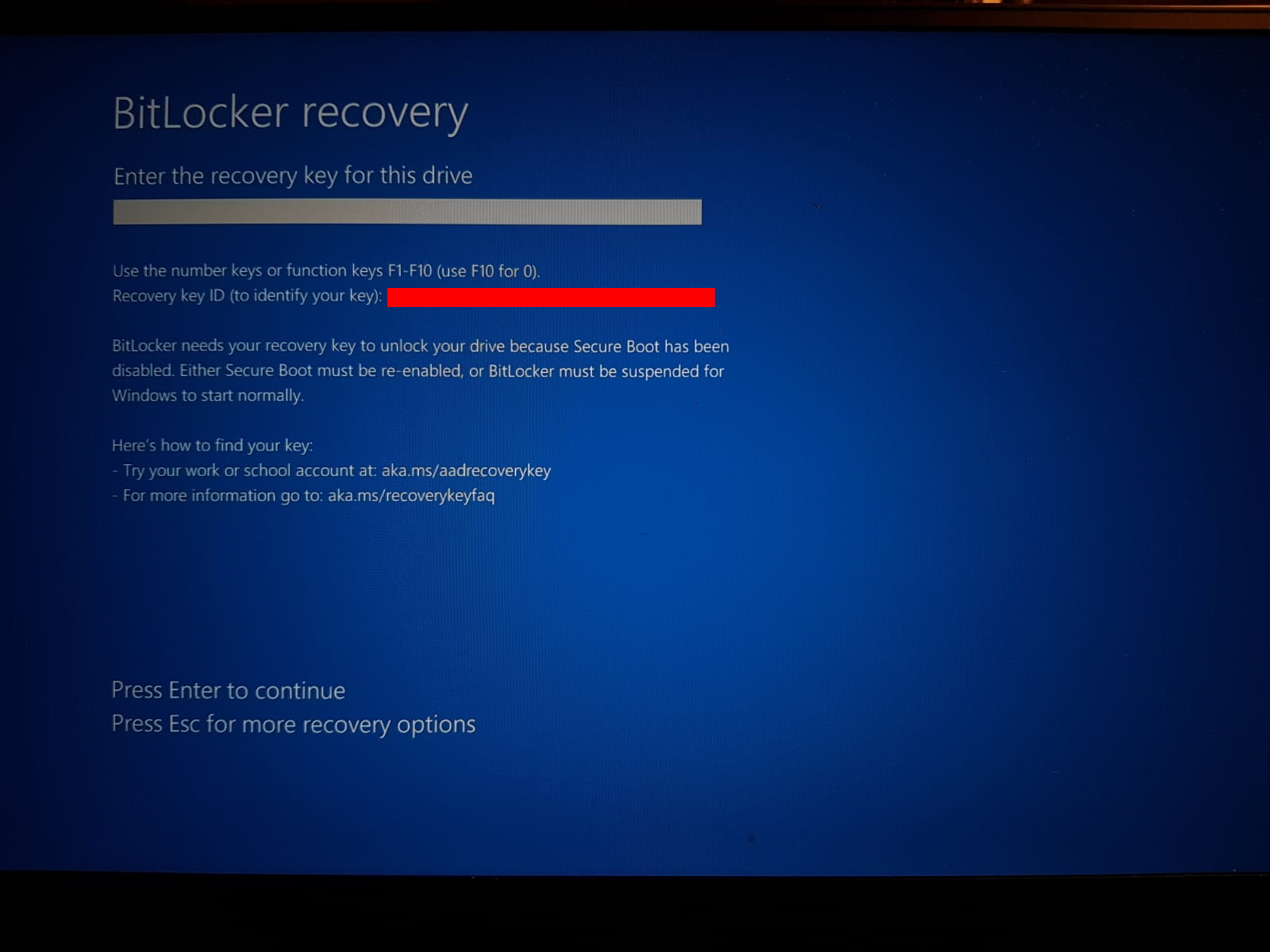 BitLocker Recovery Key Not Found - Microsoft Community