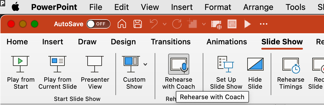 No Reherse with Coach on PowerPoint MacOS - Microsoft Community