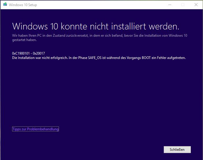 Funktionsupdate für Windows 10, Version 1803 erzeugt ...