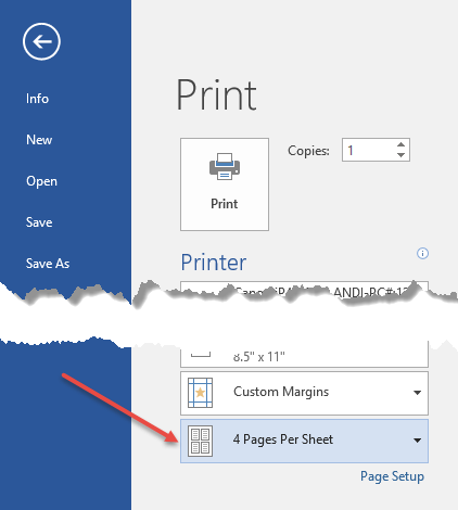 Printing multiple pages on one; Can't it out in any - Microsoft Community