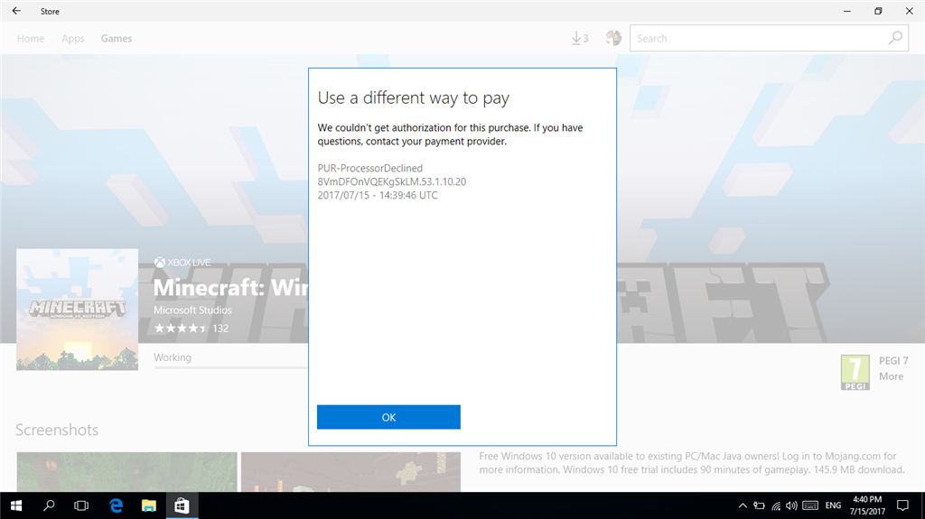 Windows Store Purchase Error Pur Processordeclined Microsoft Community - transaction declined by bank robux purchase erro