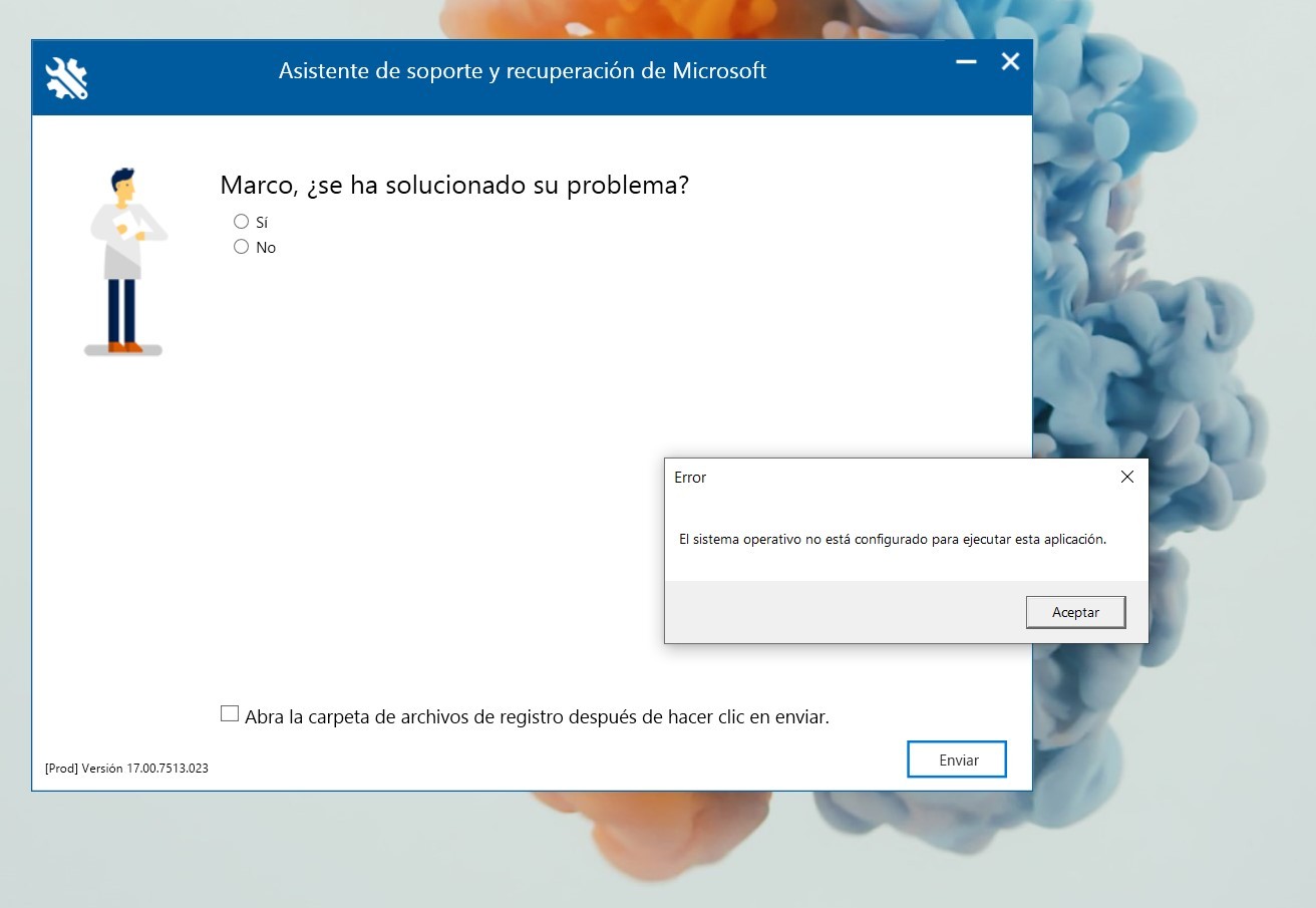 Mensaje El Sistema Operativo No Está Configurado Para Ejecutar Esta Microsoft Community 6090