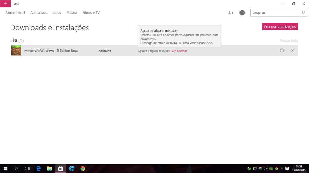 Erro na Windows Store não faz download de aplicativos e jogos - Microsoft  Community