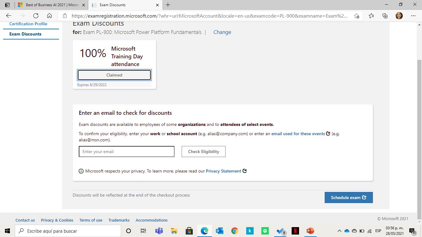 I can t schedule my exam with pearson vue training certification 