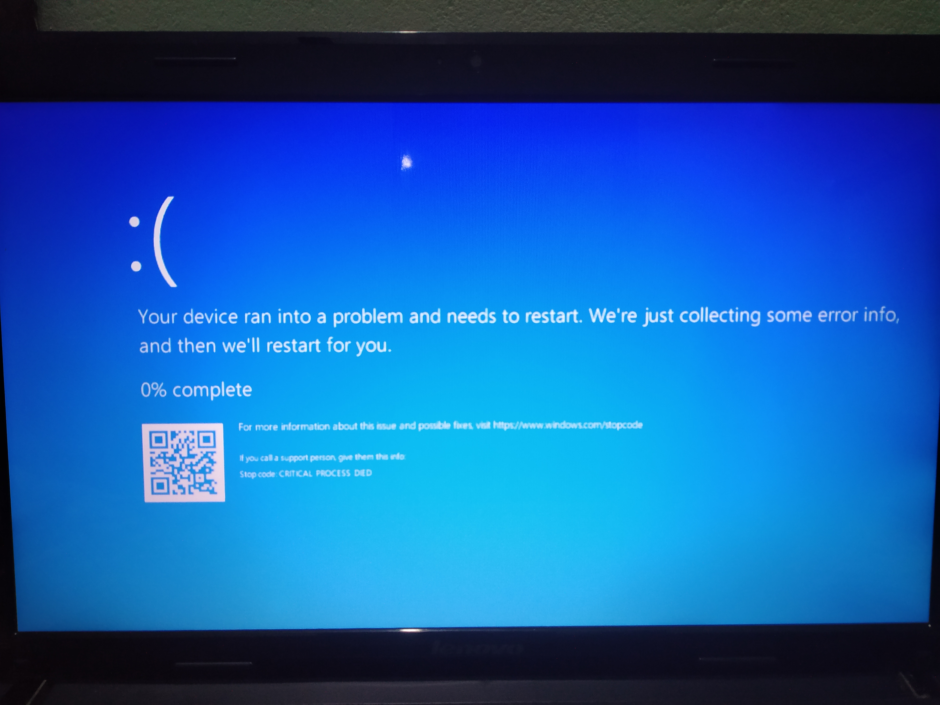 My windows 10 not able showing blue screen stop code - Microsoft
