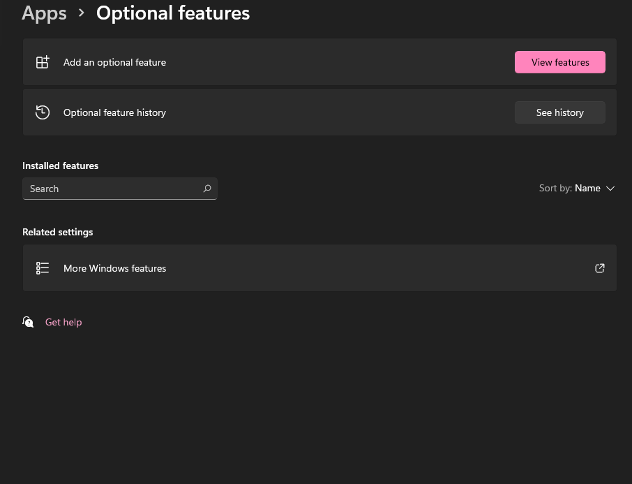 No Optional Features Showing Up - Microsoft Community