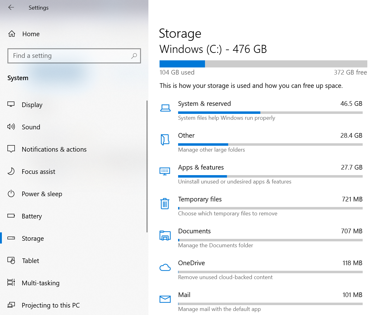 Disk space used but can't find it : Ask the system questions