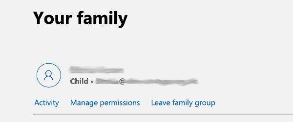 Microsoft Family - Child can remove themselves from the family