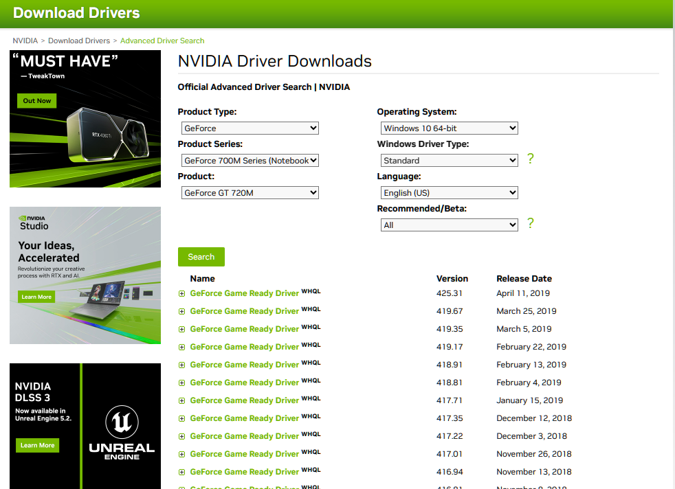 Nvidia geforce best sale 720m drivers