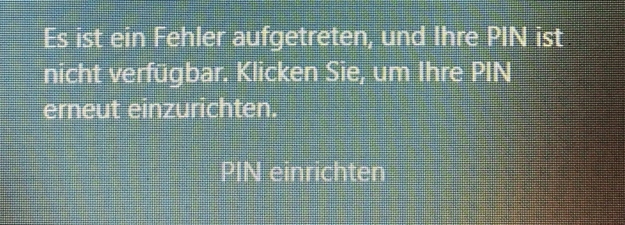 PIN ist nicht verfügbar! Keine Möglichkeit der Windowsanmeldung nach RAM-Erweiterung