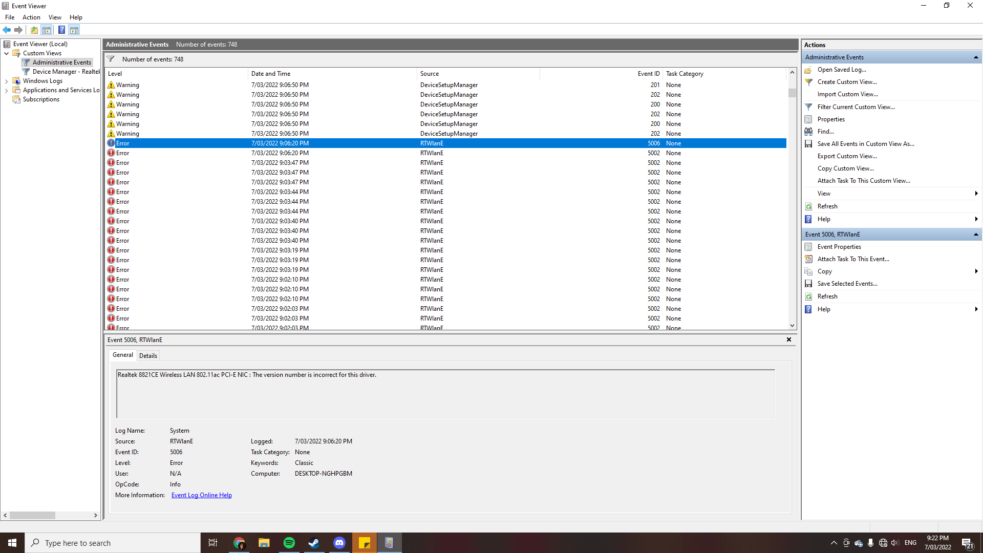 PCie network adapter turns off and deletes itself. - Microsoft Community