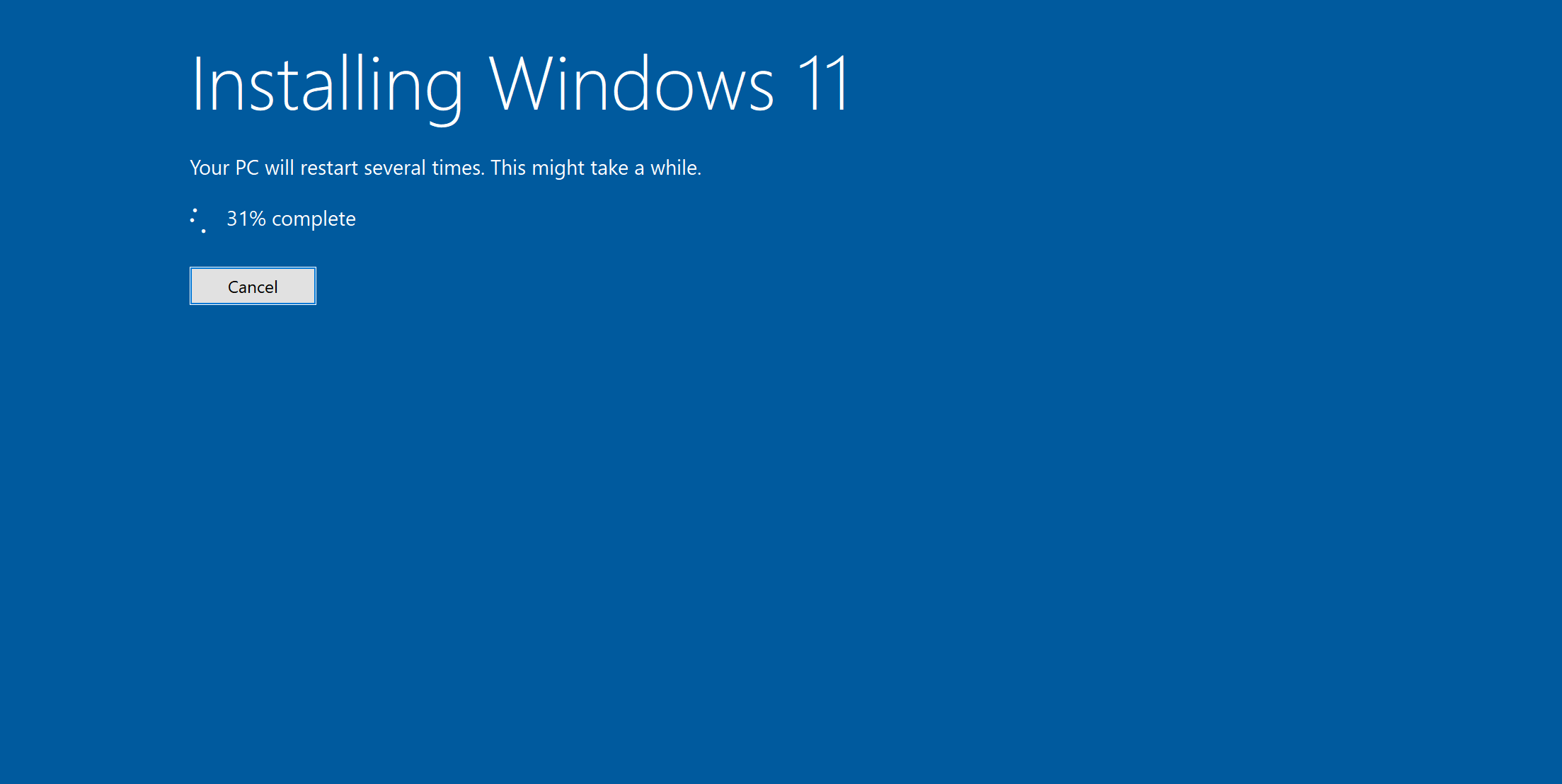 Windows 11 Stuck at 31% - Microsoft Community