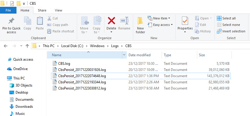 Windows logs cbs что это за папка