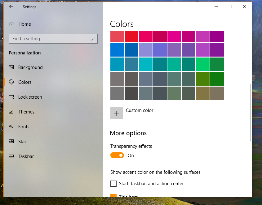 Windows 10 Transparency effect is not working. Getting solid color and ...