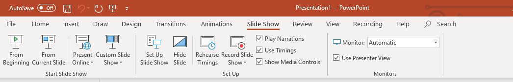 PowerPoint 365 subtitle settings is not showing in the ribbon