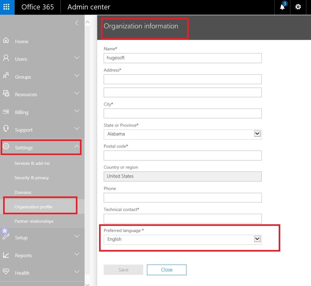 We can't change our location and language settings for Office 365 -  Microsoft Community
