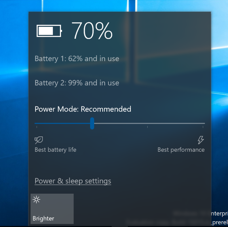 I am missing battery mode slider after the fall update on my laptop I ...