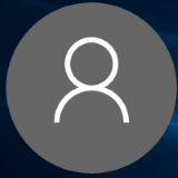 Default user logon logo showing a grey square with white key ...