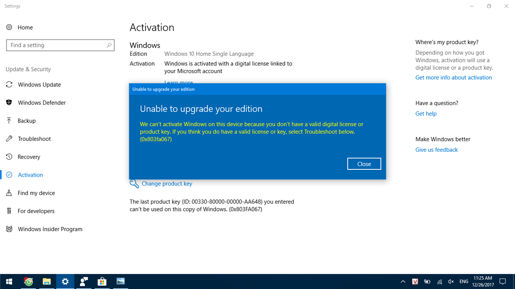 Windows 10 home activation key