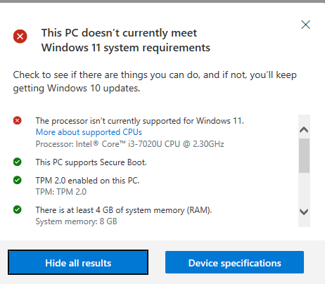 Laptop not supported by windows 11 - Microsoft Community