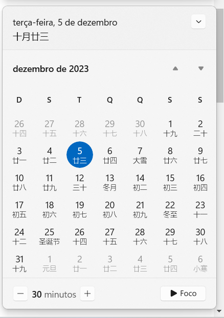 Chinese characters are appearing in the calendar linked to the