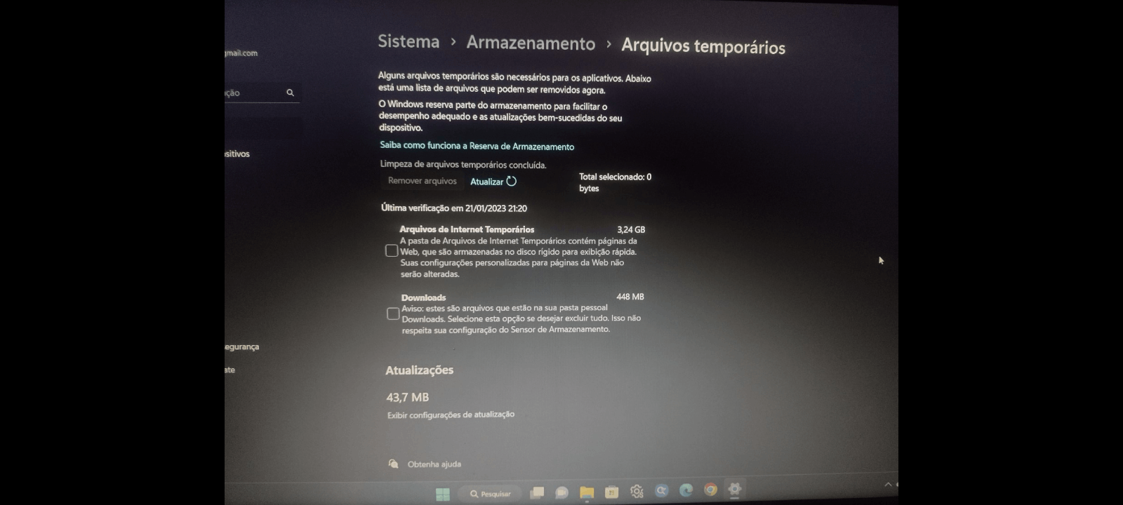 Como excluir o histórico do  (limpar dados de exibição e