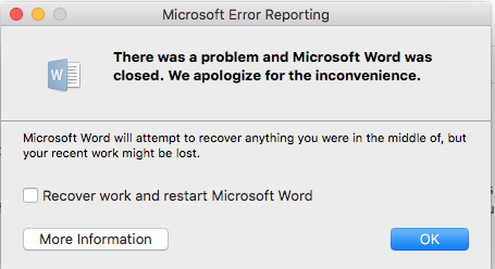 When Word Is Not Responding For Mac