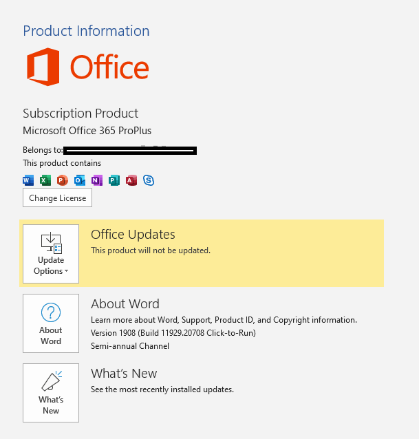 How do you change the account that Office says it belongs to? - Microsoft  Community