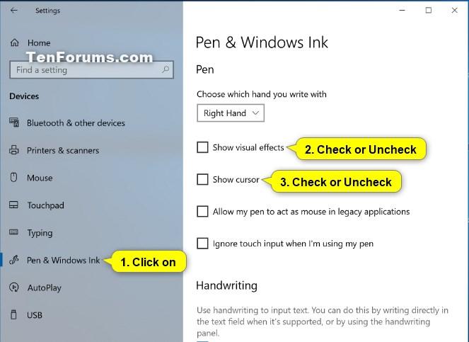 Enable or Disable Pen Cursor in Windows 11 Tutorial