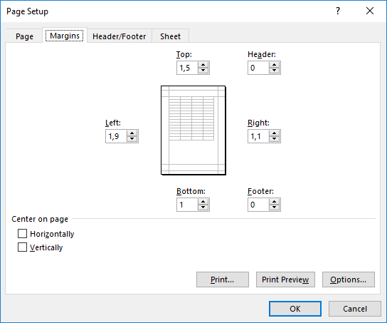 Excel page size in relation to rows - Microsoft Community