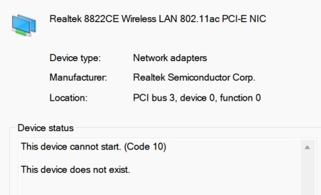 Realtek 8822ce is experiencing hardware related problems - Community