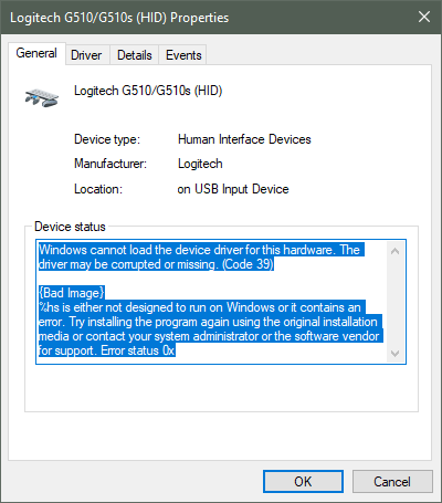 Logitech G510 Keyboard Driver Issue With Windows 10 h2 Microsoft Community