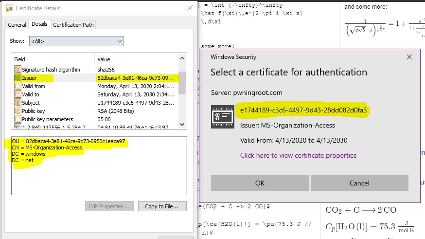 Whois MS Organization Access Certificate Issuer Microsoft Community