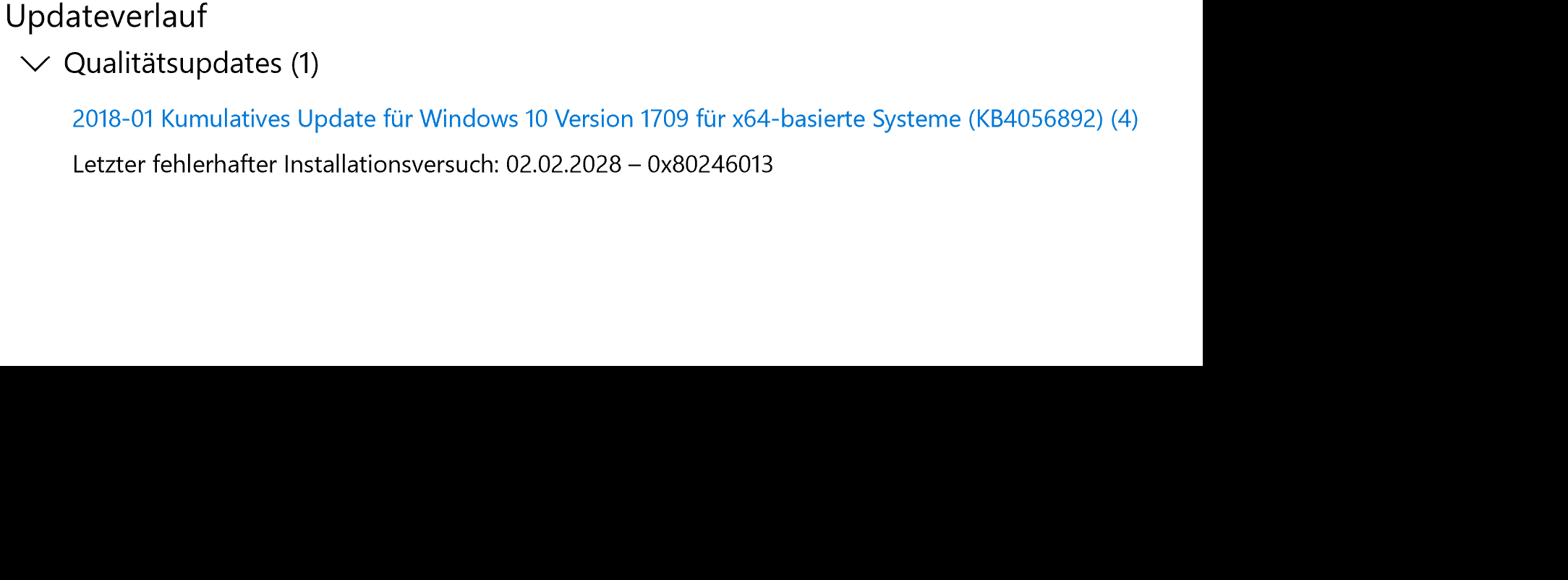 Windows Update KB4056892: Installation wird nicht abgeschlossen