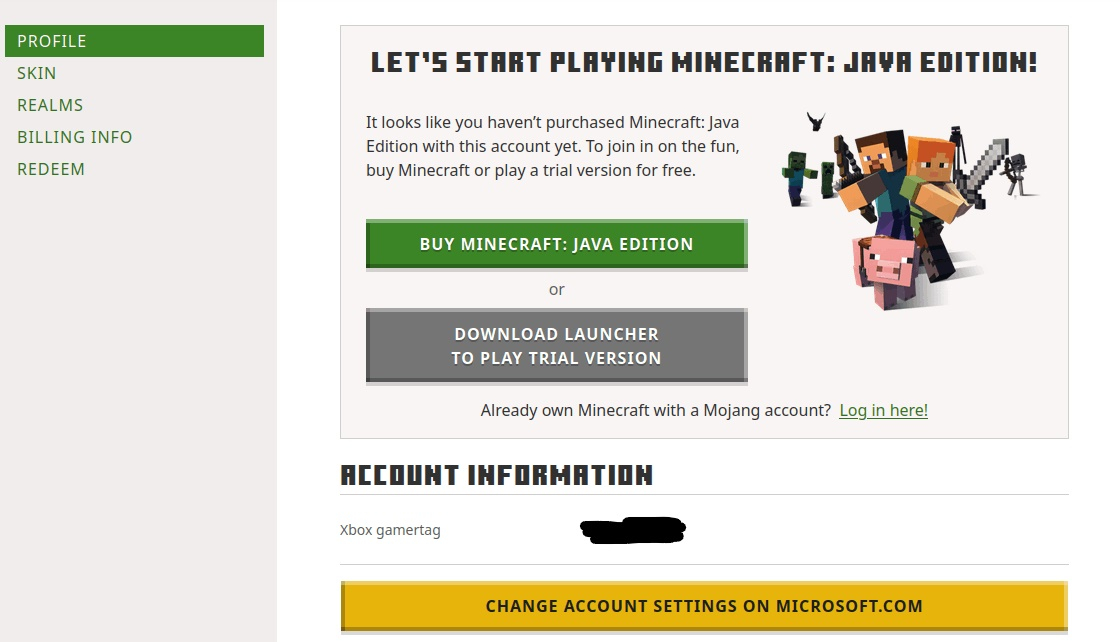 Minecraft Mojang account can be transferred to Microsoft account