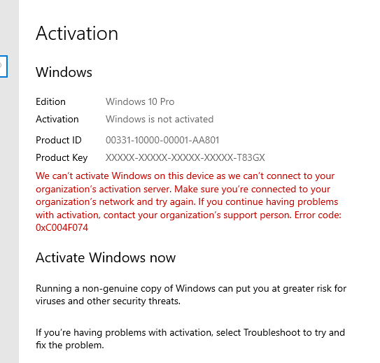 Unable To Activate My Windows 10 Pro - Microsoft Community