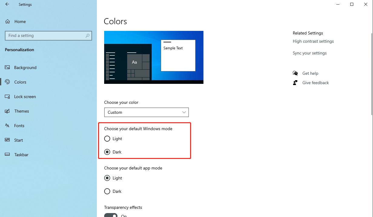Task bar color - Microsoft Community