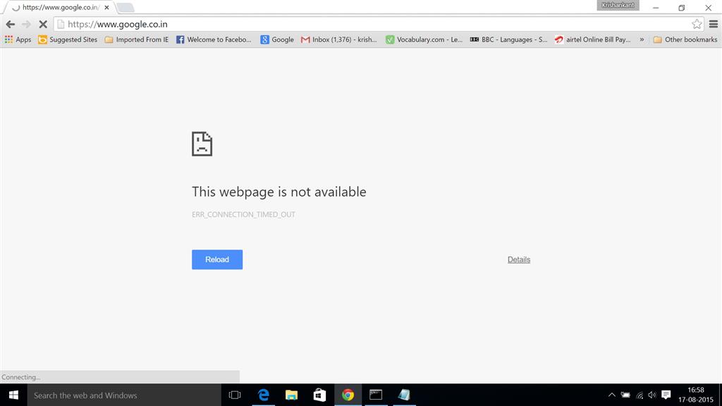 All internet browsers stops working while internet is connected ...