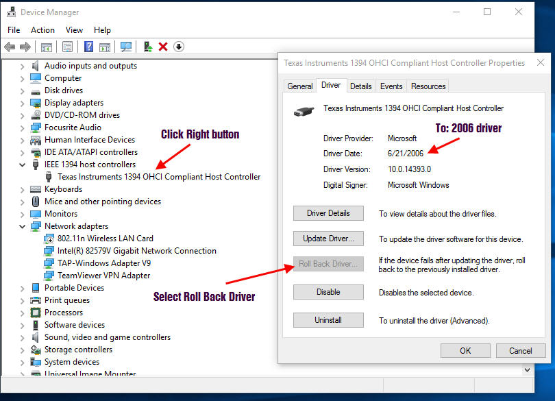 Is Firewire IEEE 1394 still supported by Windows 10 ..