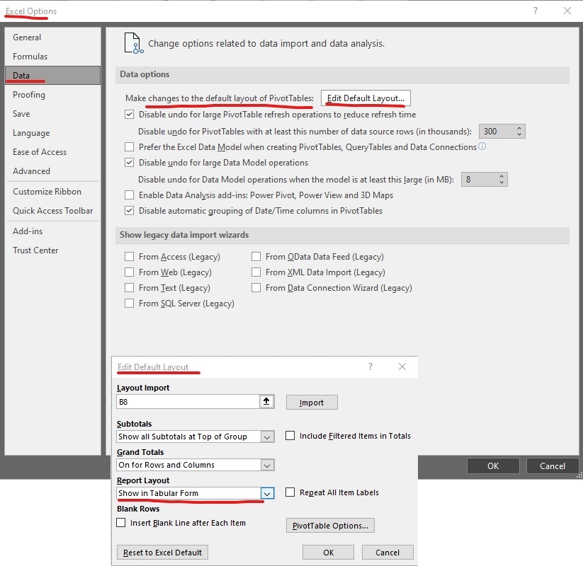 disable undo for large pivot table