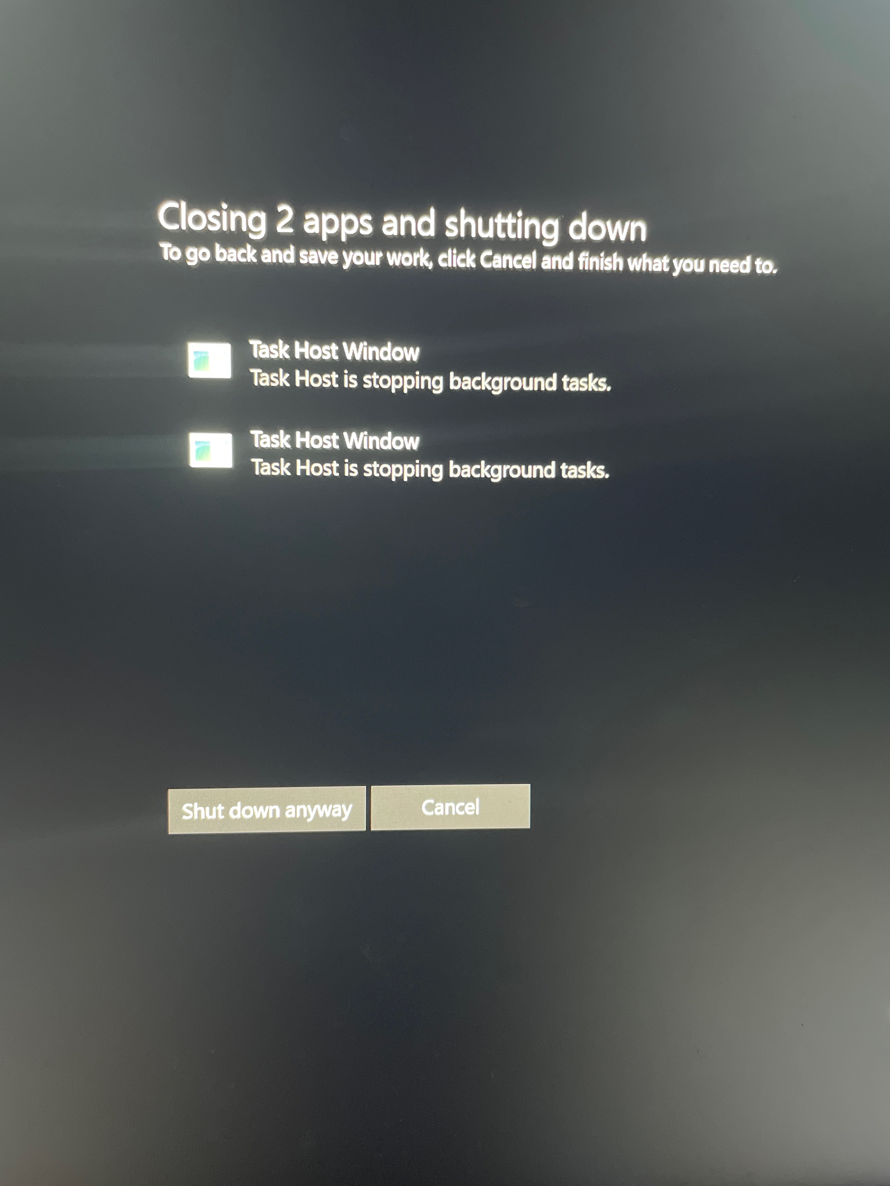 I can&rsquo;t turn off my pc cause the Task host window - Microsoft 