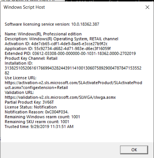 Windows 10 Activation. Error Code: 0x87e10bc6 - Microsoft Community