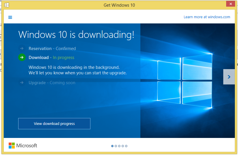 Windows 10 is downloading ....... And Showing NO progress that ...